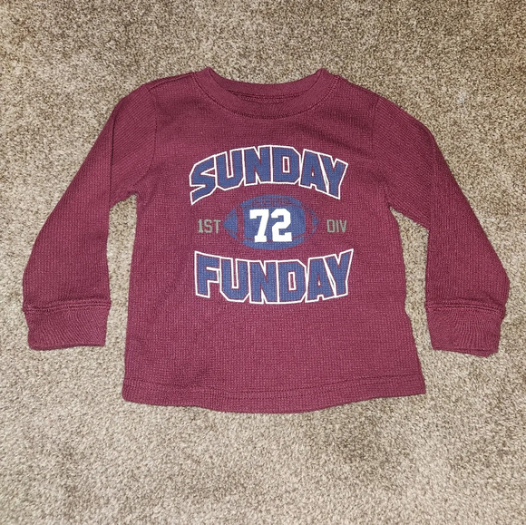 💓3/$10 Garanimals 18 Months Sunday Funday Dark Red Sweatshirt - Picture 2 of 7